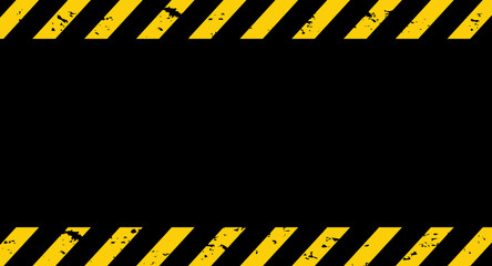 Black and yellow line striped. Under Construction grunge background. Vector illustration
