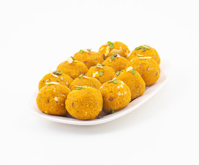 Indian Traditional Winter Sweet Food Methi Laddu Also Know as Methi Ke Laddu or Fenugreek Laddu Made From Fenugreek Seeds, Ginger, Saunf And Jaggery