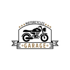 Vintage motorcycle badge logo, bikers retro logo design, classic motorcycle emblem