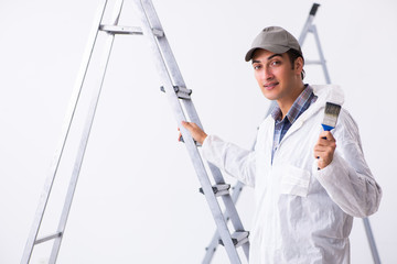 Painter working at construction site