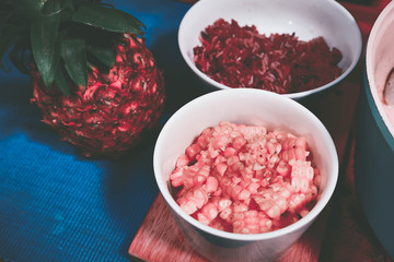 pineapple with rice and corn