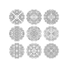 Spirograph Design Element Vector Set