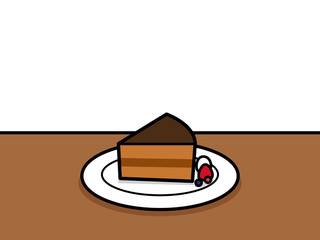 カフェタイム チョコケーキ （背景なし）