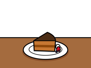 カフェタイム チョコケーキ （背景なし）