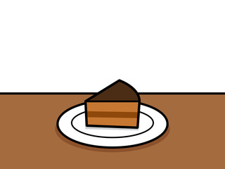 カフェタイム チョコケーキ （背景なし）