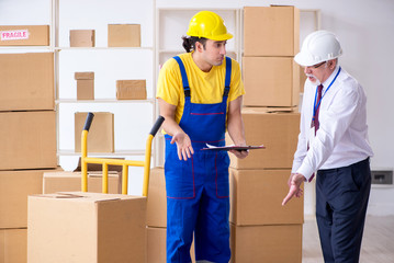 Professional movers doing home relocation