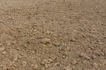 Background of the plowed field prepared for sowing