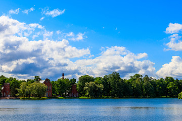 Admiralty on a bank of Big Pond in Catherine park at Tsarskoye Selo in Pushkin, Russia
