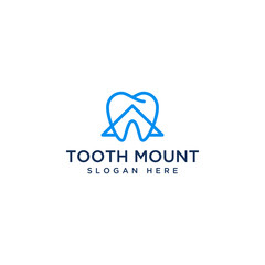 logo design dentist in the mountains or teeth with a mountain