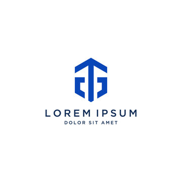 abstract logo design, or monogram or initial TEG letter