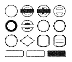 Vector rubber stamp template illustration set (no text/ text space) / color black
