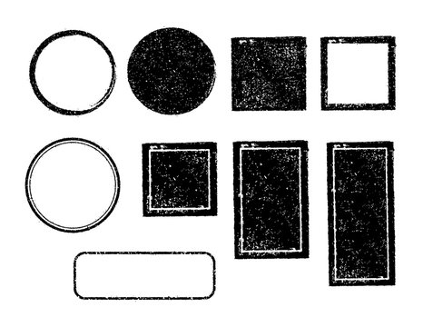 rubber stamp frame set (square, circle, rectangle etc.) / color black