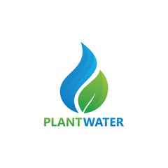 Plant Water Logo Template Design