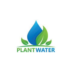 Plant Water Logo Template Design