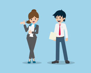 Salary Man are Standing with a Document and Watching Colleagues Present Information