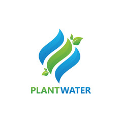Plant Water Logo Template Design
