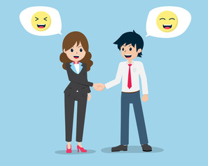 Salary Man Shaking hands Contract with Customers