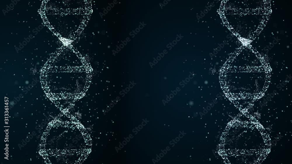 Poster dna spiral shape molecules turning around during decoding process.