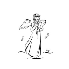 angel man with wings, fantasy people, religious design for christmas, christian holidays, valentine's day cupid, regigiysky themes, children's fantasies, illustration for children's books