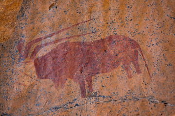 Red San Rock Art depicting an Antilope