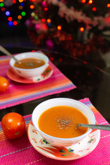 Spicy Indian tomato soup.  Winter soup home made. 