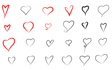 heart collection icon,Set of hand drawing hearts shapes, Symbol of love,concept valentine's day