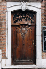 Old wooden door. Old door.