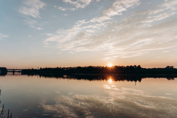 Sunset on the lake. Beautiful sunset on the lake.
