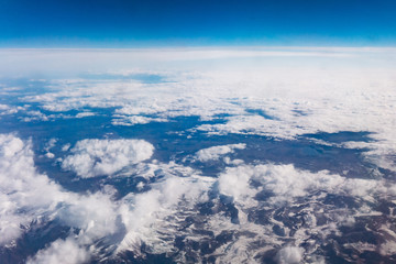 Clouds, a view from airplane window