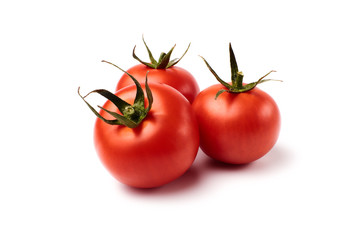 Fresh tomato vegetables isolated on white background. Macro photo.Tomato fruit clipping Path. 