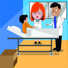 Medical and health care vector character set. Doctor, nurse and pediatrician characters holding empty white board with patients isolated in white. Vector illustration.