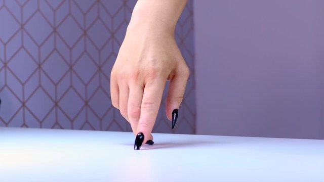 Long nails lady finger walking