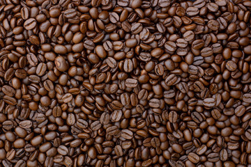 Coffee Beans Background. Close Up.
