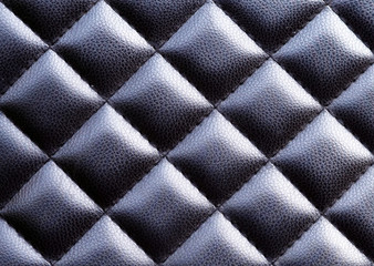 Leather seat black color closeup abstract background with textured.