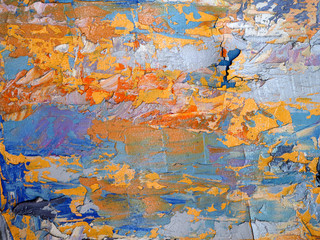 Hand draw colorful oil paint abstract background with texture.