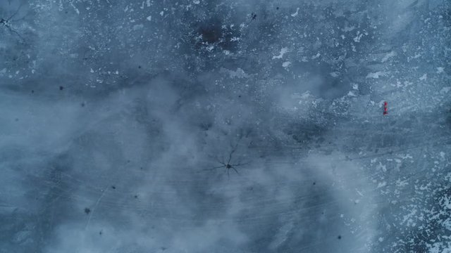 Racing car driving a rally on frozen lake ice, Reykjavik iceland