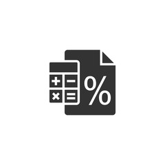 Tax payment icon in flat style. Budget invoice vector illustration on white isolated background. Calculate document business concept.