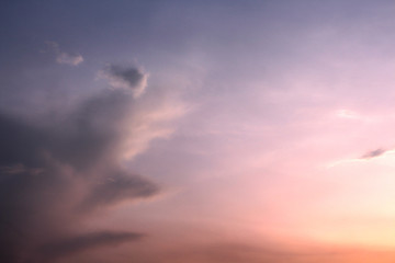 Fiery orange colorful sunset sky and clounds.