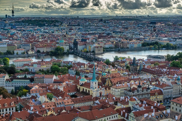 Naklejka na ściany i meble Autumn view of the historical part of Prague
