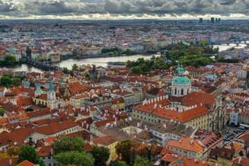 Fototapeta na wymiar Autumn view of the historical part of Prague
