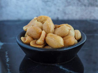 Salted peanuts in a bowl