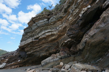 Fototapeta na wymiar 地層が見える崖