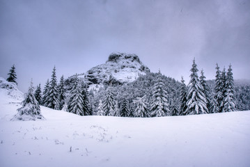 Beautiful winter landscape in the mountains , slovakia mala fatra
