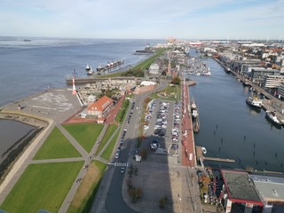 Bremerhaven von oben aus Sicht des Atlantic Sail City