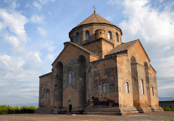 Fototapeta na wymiar Surb Hripsime Church (7th century) is situated at the entry of Ejmiatsin town. Armavir Region, Armenia.
