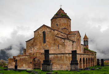 Medieval church (6th-7th centuries) in Odzun village. Lori Region, Armenia.