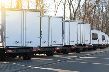 A lot of new trucks and vans in a row