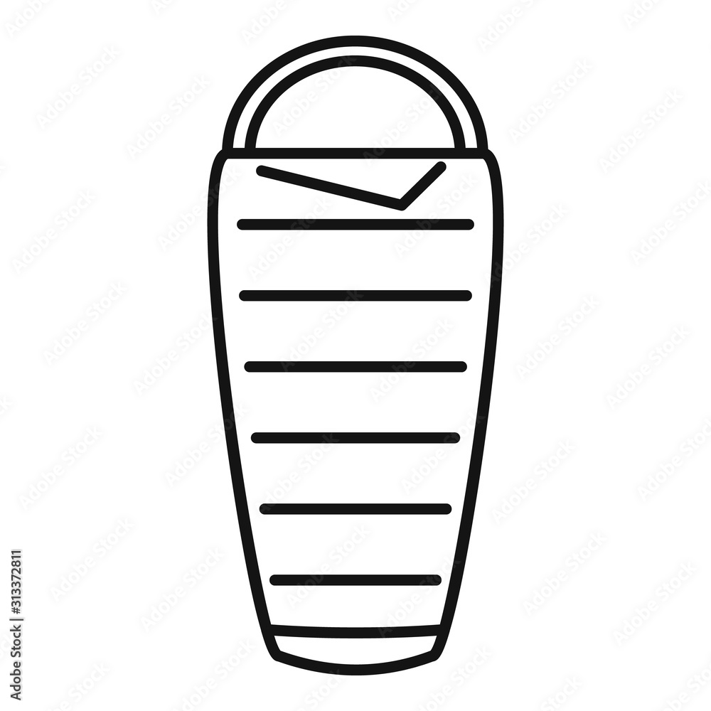 Poster activity sleeping bag icon. outline activity sleeping bag vector icon for web design isolated on whi