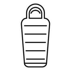 Sleeping bag equipment icon. Outline sleeping bag equipment vector icon for web design isolated on white background