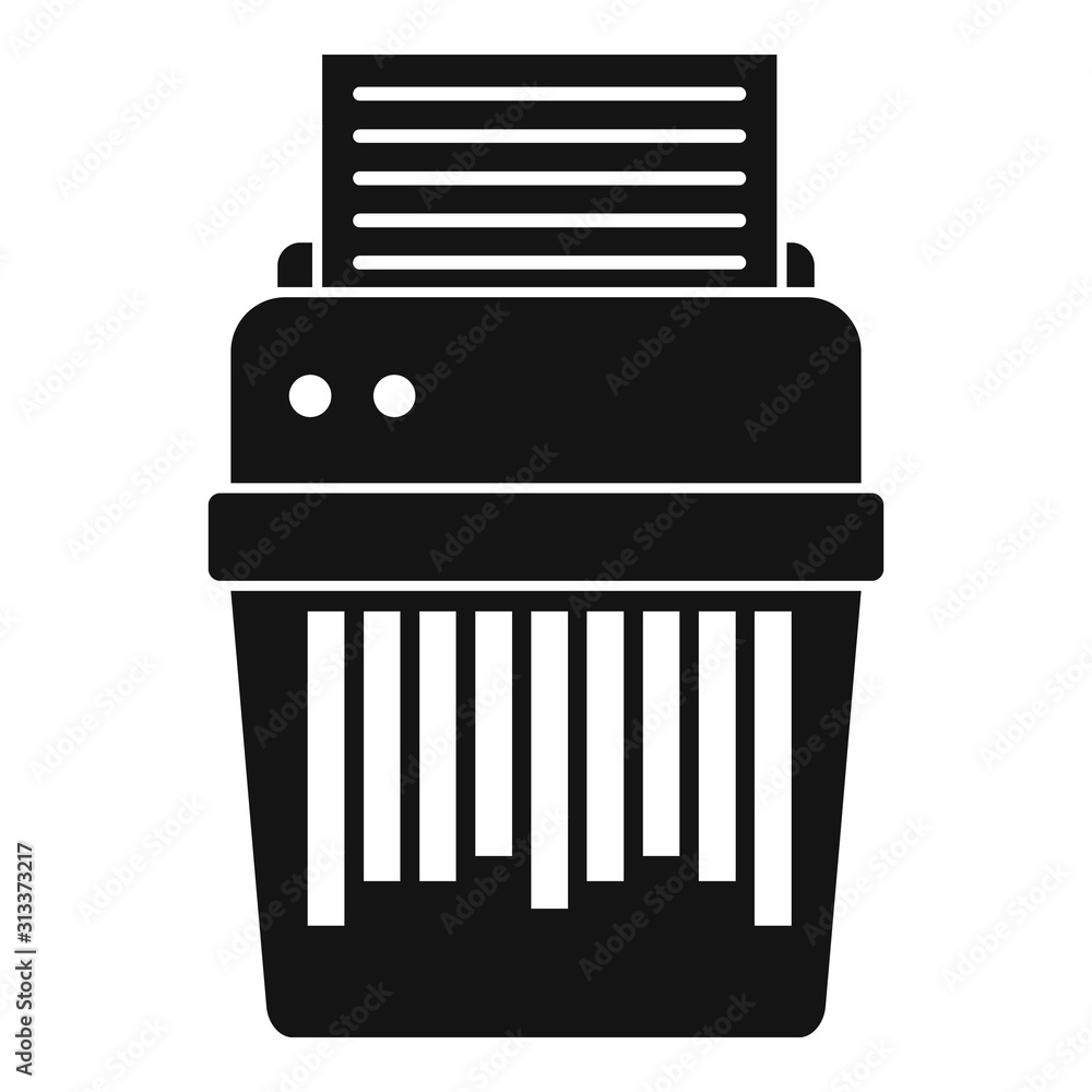 Poster shredder icon. simple illustration of shredder vector icon for web design isolated on white backgrou